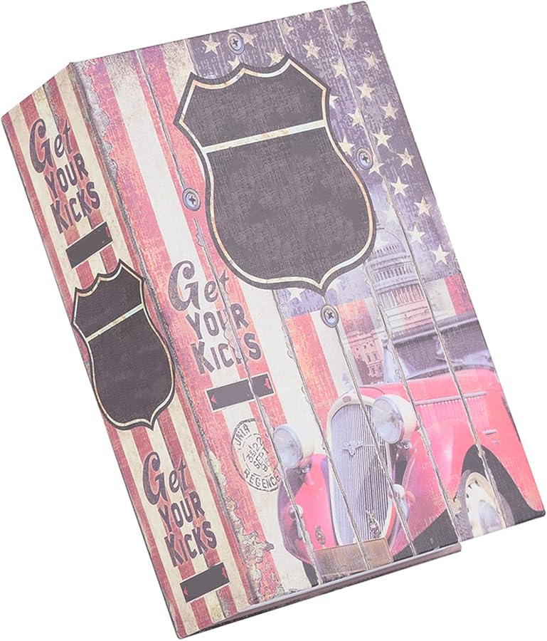 Route 66 Style Simulation Book Safe Box with Combination Lock for Home Office Storage - Image 1