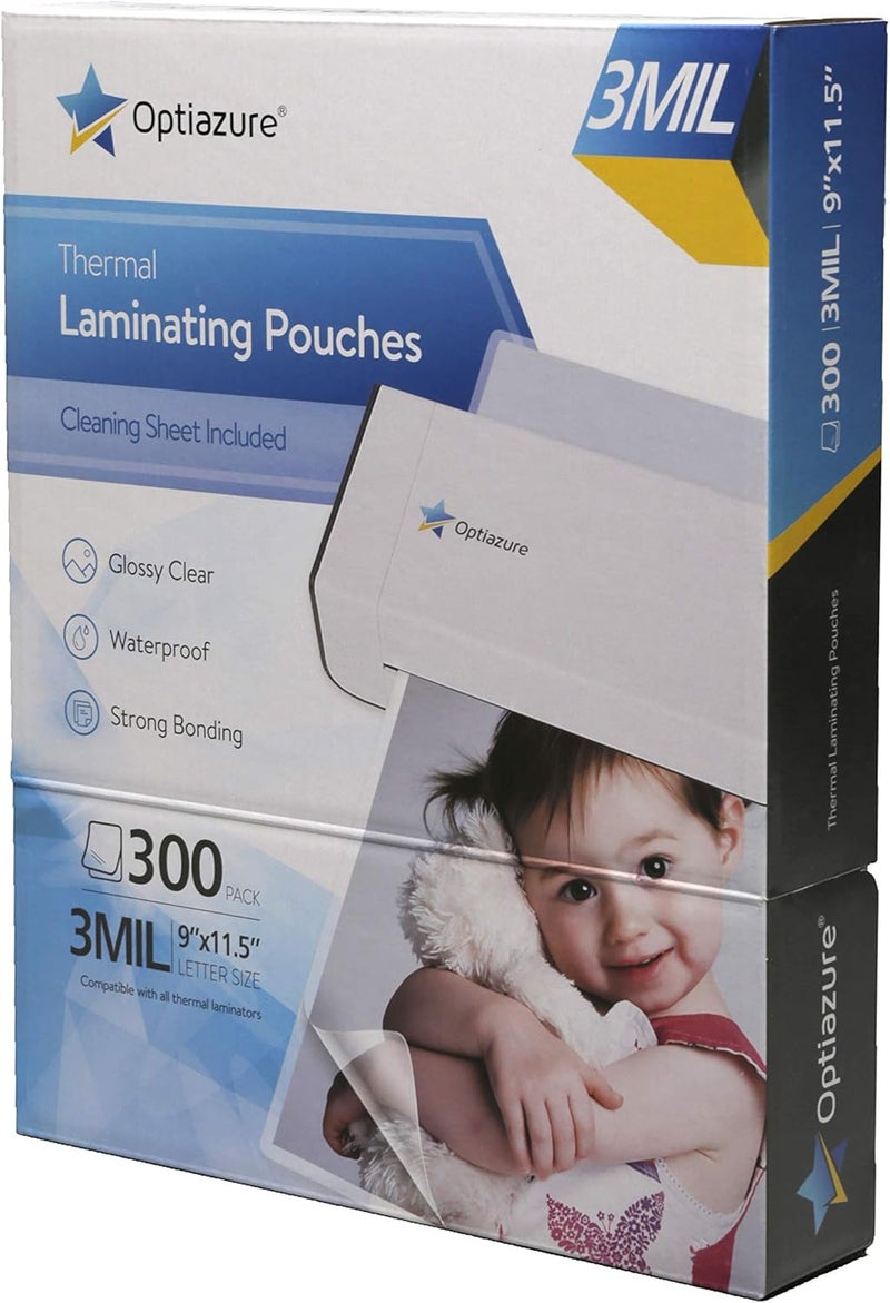 Optiazure أكياس الترقق الحراري 9"x11.5" بوصة، 3 مل 300 عبوة، شفافة، حجم خطاب - Image 2