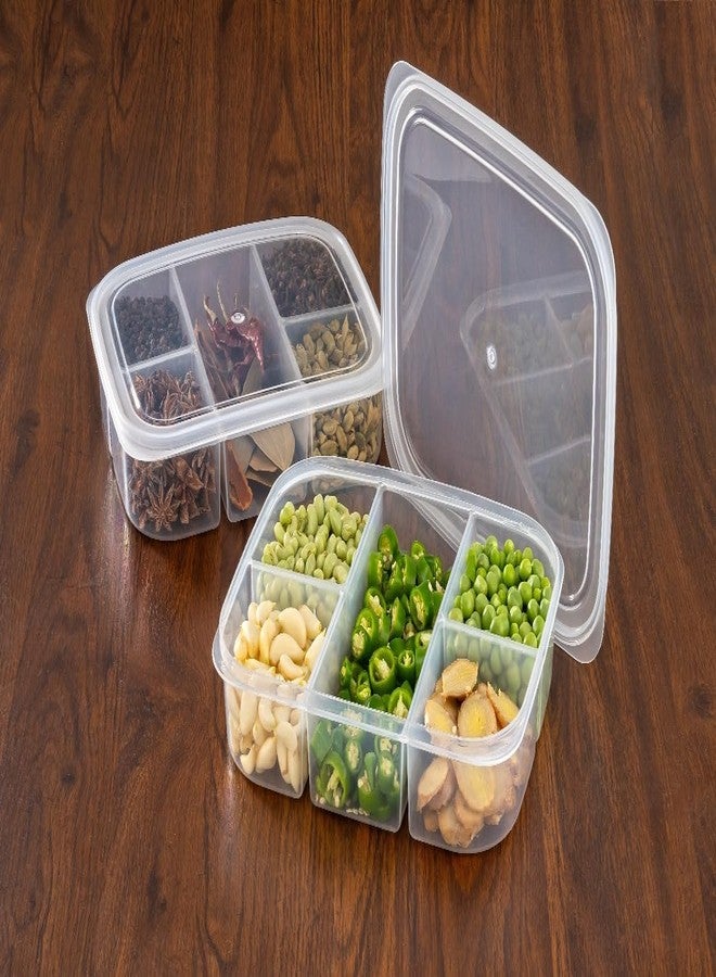 SHETAPRIDE 5 Compartment Food Storage Container,Fridge Organizer for Frozen Meat Onion Ginger Garlic Prepared Vegetables - Polyethylene - Image 3