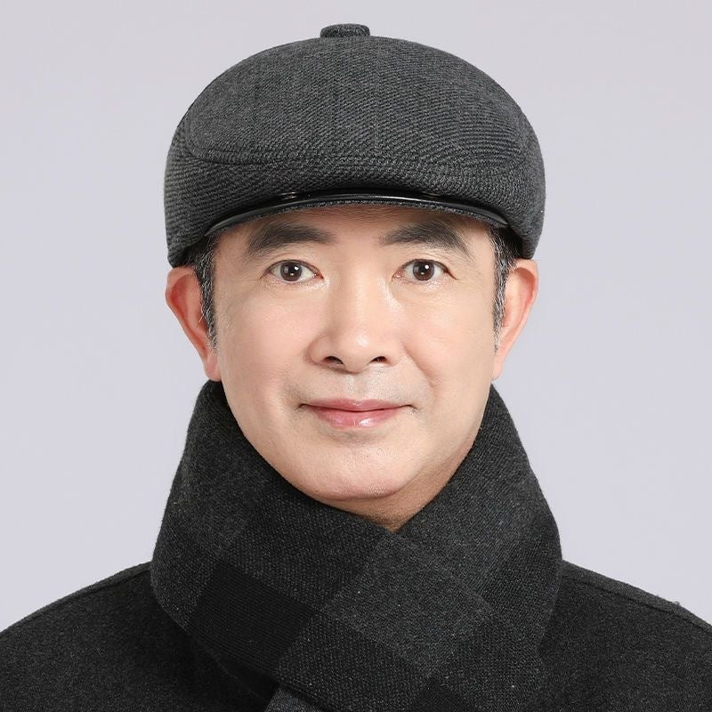 Winter Men'S Middle-Aged And Elderly Warm Ear Protector Old Head Cap Forward Cap Cap Mink Blended Beret Grandpa Cap - Image 3