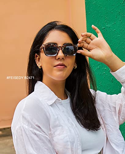 FEISEDY Classic Women Sunglasses Fashion Thick Square Frame UV400 B2471 - Image 3