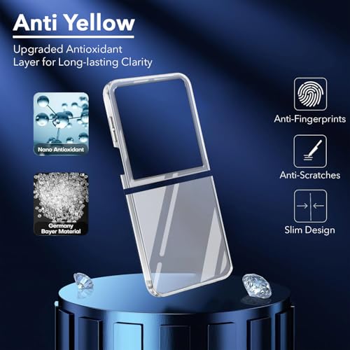 Jkobi Lifetime Anti-Yellow Clear Back Cover Case for Samsung Galaxy Z Flip 7 (Sleek Hard Crystal | Shockproof and Camera Protection) - Image 5