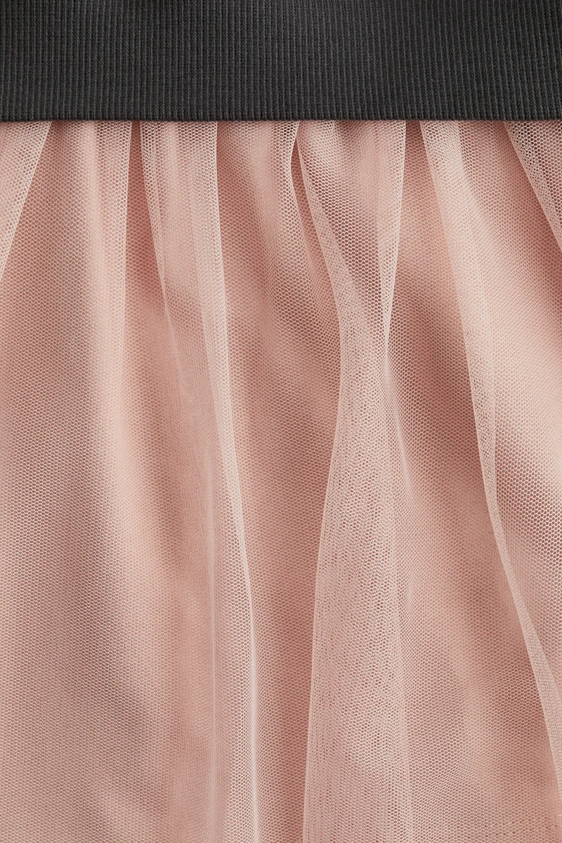 H&M Printed tulle-skirt sweatshirt dress