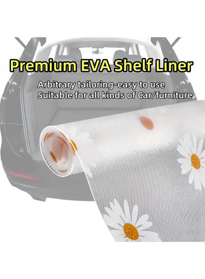 نمط الأقحوان من بطانة الرفوف EVA مقاس 30 × 100 سم، مانع لتسرب الماء، غير لاصق، قابل للقص، واقي للأدراج - Image 1