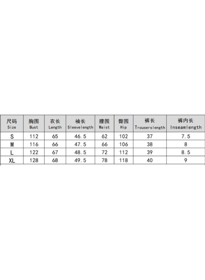 NIBEMINENT Women's  Sports Two-piece Set Autumn Casual Long Sleeved V-neck Loose Top Shorts 2 Piece Suit Sweatshirt Outfit - Image 5