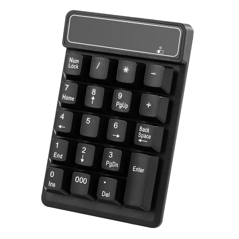2.4Ghz Wireless Numeric Keypad Mechanical Feel Number Pad Keyboard 19 Keys w/ USB Receiver Water-proof for Laptop Desktop PC Notebook Black - Image 5