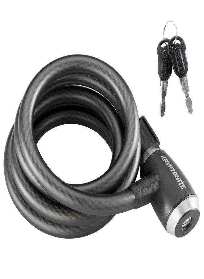 Kryptonite KryptoFlex Bike Lock Cable, 2FT/6FT Long 15mm Thick Heavy Duty Braided Steel Cable Anti-Theft Security Lock for Outdoor Equipment, Combination/Key Bike Lock, Black - Image 1