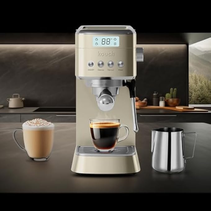 KOUCH Germany Espresso Machine  1350W 19 Bar Ulka Pump 12L Water Tank Professional Portafilter With Single  Double Shot Filters Stainless Steel Tamper  Milk Jug  Kec1984 - Image 3