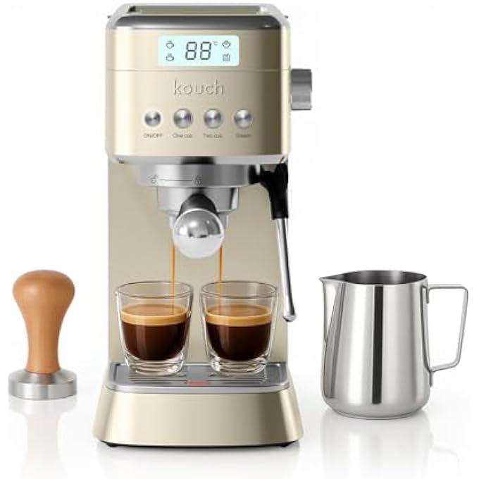 KOUCH Germany Espresso Machine  1350W 19 Bar Ulka Pump 12L Water Tank Professional Portafilter With Single  Double Shot Filters Stainless Steel Tamper  Milk Jug  Kec1984 - Image 2
