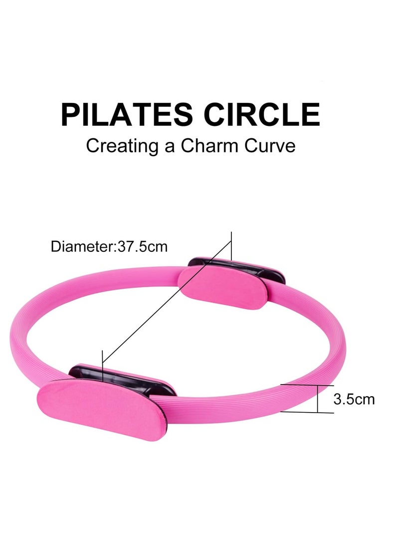 JOGAMS Pilates Ring Fitness Magic Circle with 2 Non Slip Handles Full Body Exercise Equipment Yoga Circle Resistance Ring for Core Training Body Toning Muscle Exercise - Image 2