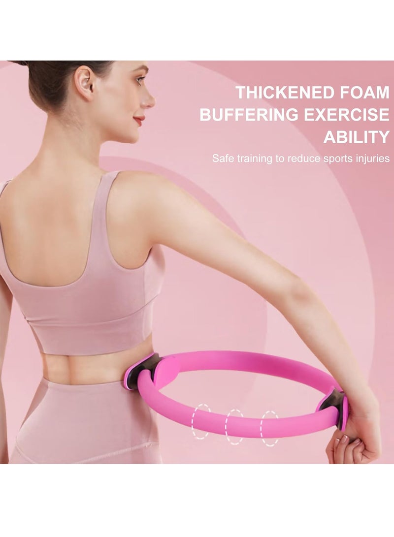 JOGAMS Pilates Ring Fitness Magic Circle with 2 Non Slip Handles Full Body Exercise Equipment Yoga Circle Resistance Ring for Core Training Body Toning Muscle Exercise - Image 4