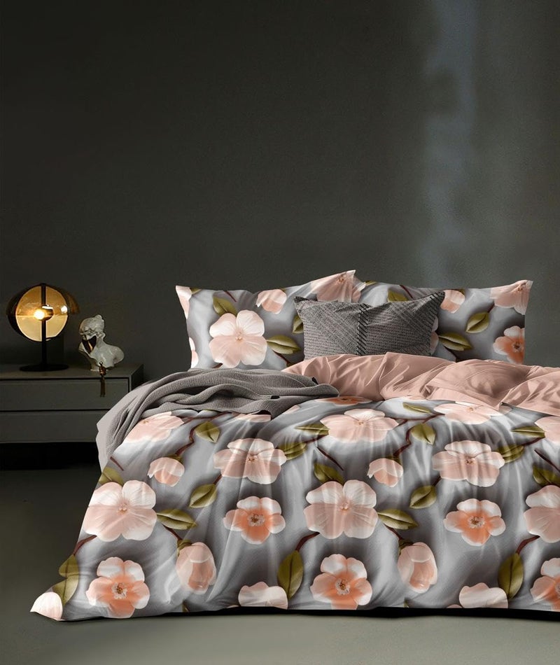 Castiqa 7D Digital Print Glace Cotton Fabric King Size Bedsheet 108 * 108inch with Two Pillow Covers 18 * 28inch (Pattern III) - Image 4