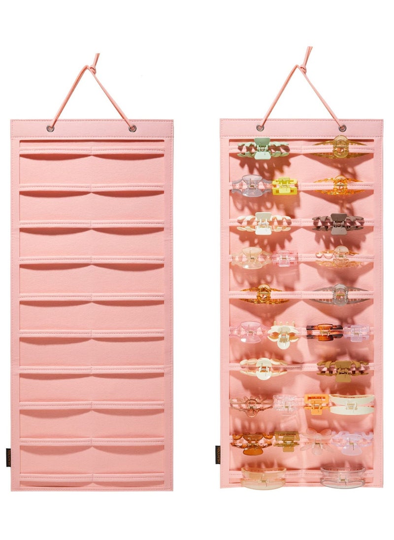 Excefore Hanging Claw Clip Organizer, Large Claw Clip Holder Organizer, Wall-Mount Hair Claw Stand Display Holder, Claw Clips Holder and Storage for Lady Women Teen Girls (Pink)  - Image 1