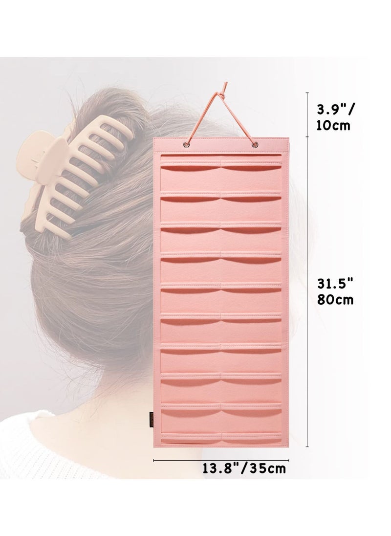 Excefore Hanging Claw Clip Organizer, Large Claw Clip Holder Organizer, Wall-Mount Hair Claw Stand Display Holder, Claw Clips Holder and Storage for Lady Women Teen Girls (Pink)  - Image 2