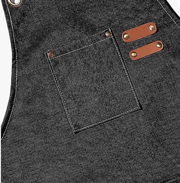 Priti Chef Aprons for Men Women with Large Pockets, Cotton Canvas Cross Back Heavy Duty Adjustable Work Apron, Size M to XXL - Image 4