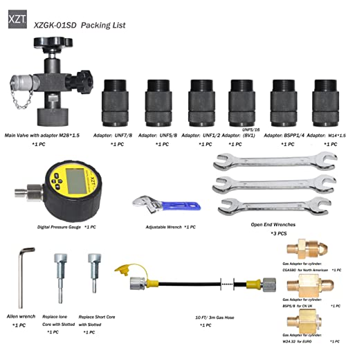 XZT GK-01SD Hydraulic Accumulator Nitrogen Charging System, Nitrogen Pressure Test Kit, Gas Charging Tools - Image 2