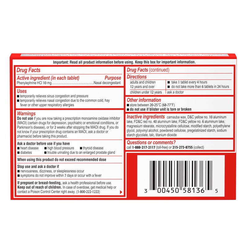 Sudafed أقراص سودافيد بي لتخفيف احتقان الجيوب الأنفية، أقصى قوة، غير مسبب للنعاس، 36 حبة - Image 5
