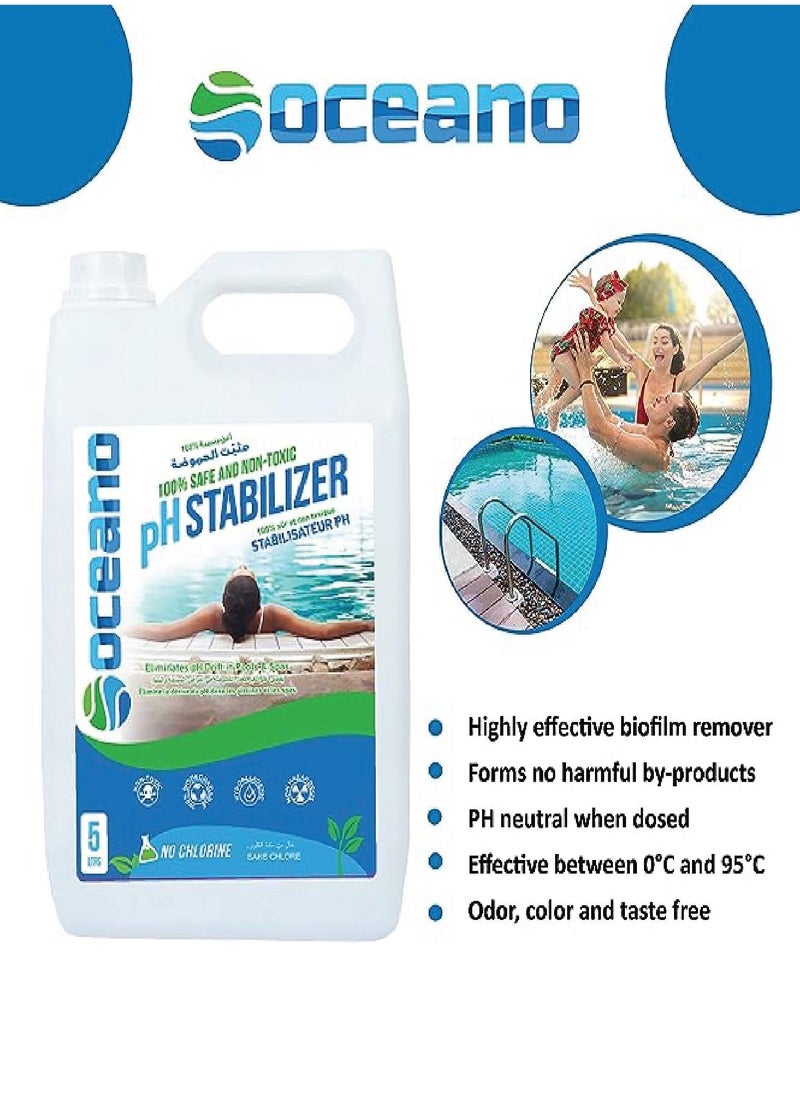 Oceano - Oceano pH Stabilizer - 5ltr - 100% Non Toxic, Safe, Hypoallergenic, Non Caustic & Biodegradable - Image 1