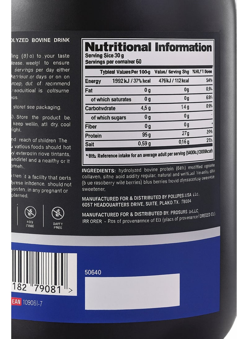 ProSupps Beef Protein Isolate – Hydrolyzed Clear Protein Powder, Blue Razz Flavor, 1814g – 27g Protein per Serving, Zero Sugar, Fast-Digesting, 60 Servings - Image 2