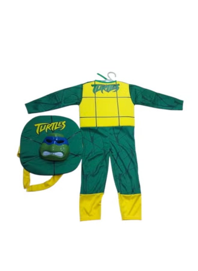 Ninja Turtles Costume with Fabric Mask and Soft Shell – Size S for Ages 2 to 4 Years - Image 2