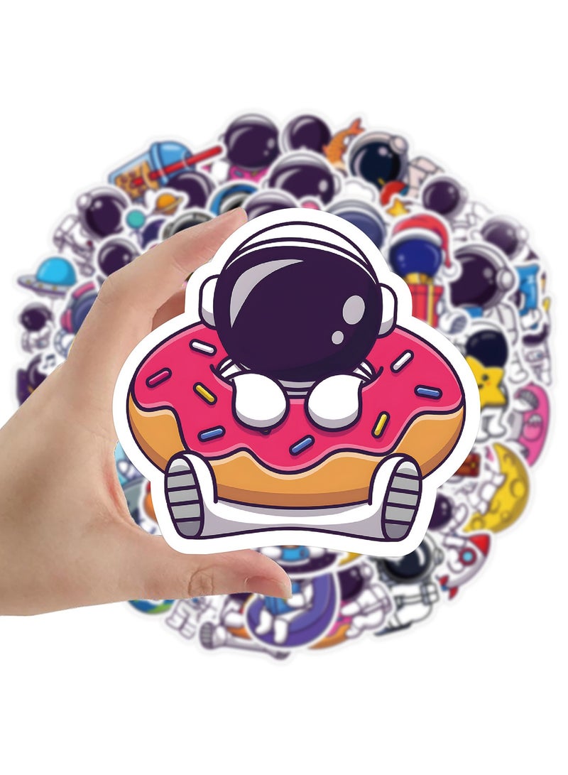 قوس قزح أورينبو مجموعة ملصقات رائد فضاء مكونة من 60 قطعة من ملصقات زجاجات المياه اللطيفة هدايا للأطفال والأولاد والمراهقين ملصقات فينيل مقاومة للماء لزجاجات المياه والكمبيوتر المحمول ودفتر القصاصات والمجلات - Image 3