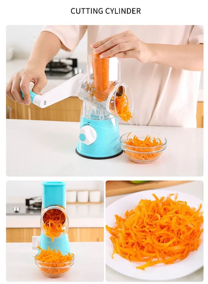 AGD Portable 3-in-1 Vegetable Slicer Set for Fruits, Vegetables, Cheese and Nuts / blue - Image 3