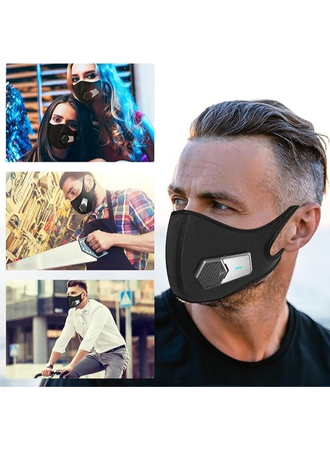 Personal sports portable air purifier: Electric mask specifically designed for running and cycling, intelligent active air delivery, allowing for unrestricted breathing for those with high lung capacity (Black Competition Edition) - Image 1