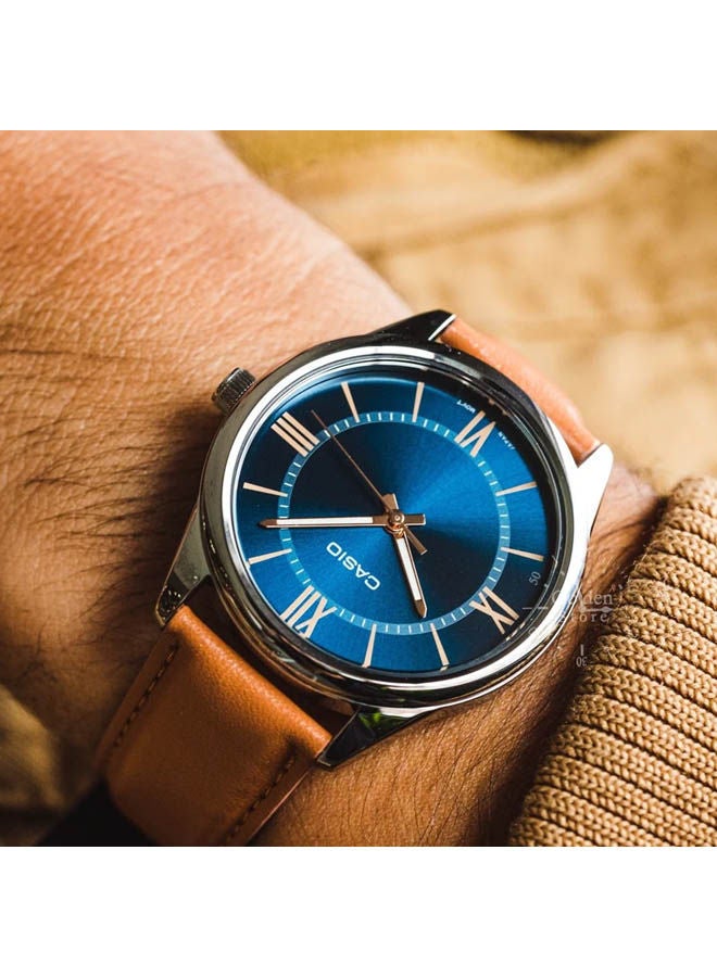 CASIO Leather Analog Watch MTP-V005L-2B5UDF - Image 2