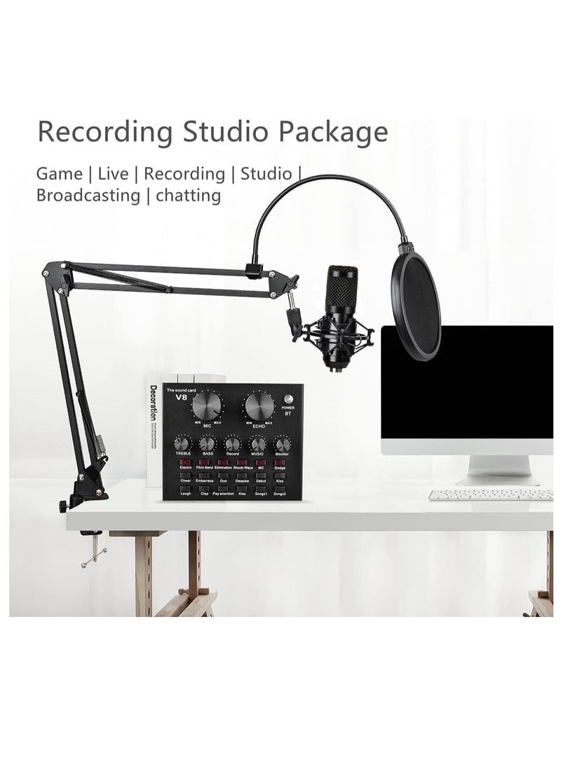 V8 Live Sound Card for Live Streaming, Voice Changer with 18 Kinds of Effects, Bluetooth Audio Mixer for Computer, Laptop, Phone Live Broadcast Voice Changing Card  - Image 3