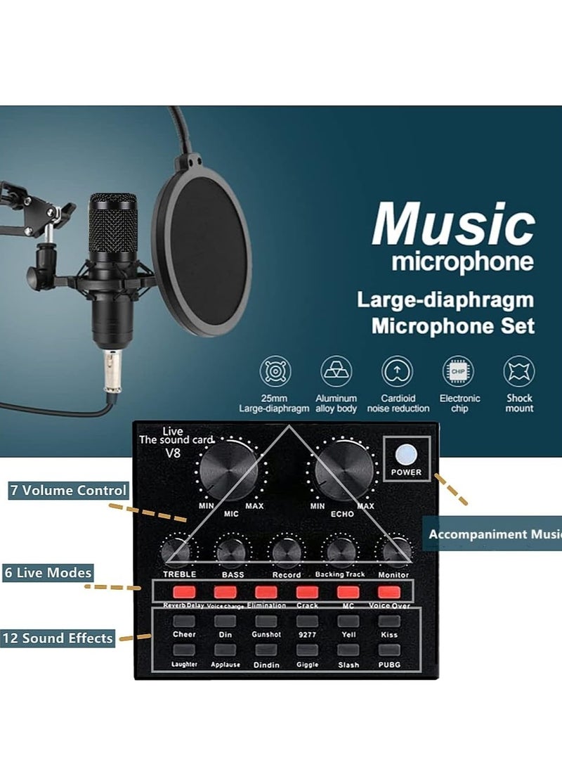 V8 Live Sound Card for Live Streaming, Voice Changer with 18 Kinds of Effects, Bluetooth Audio Mixer for Computer, Laptop, Phone Live Broadcast Voice Changing Card  - Image 4