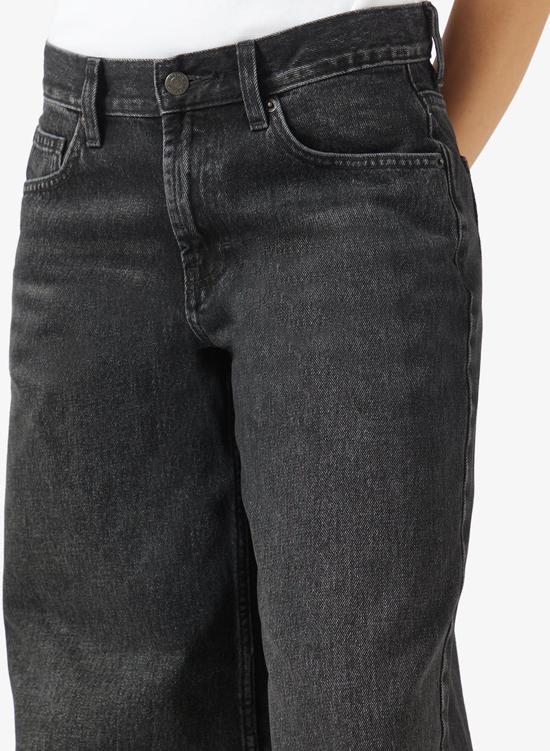 TOPSHOP Low Rise Wide Leg Denim Jeans - Image 4