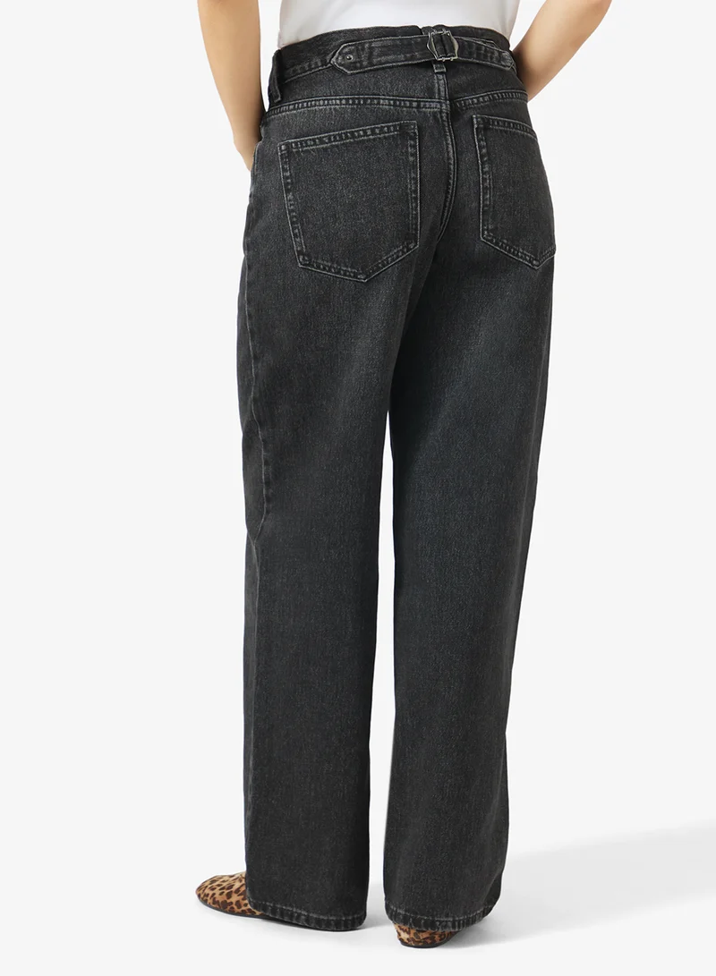 Topshop  Low Rise Wide Leg Denim Jeans for Women | Best Price UAE