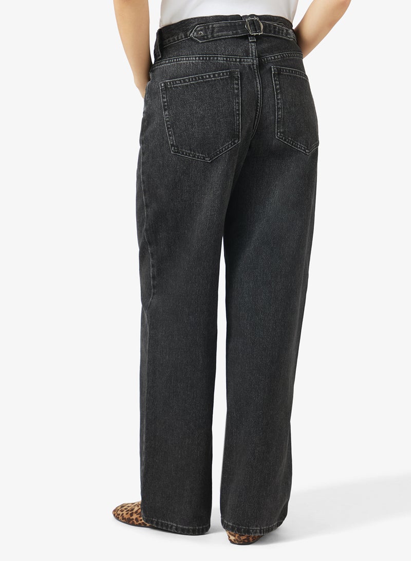 TOPSHOP Low Rise Wide Leg Denim Jeans - Image 3
