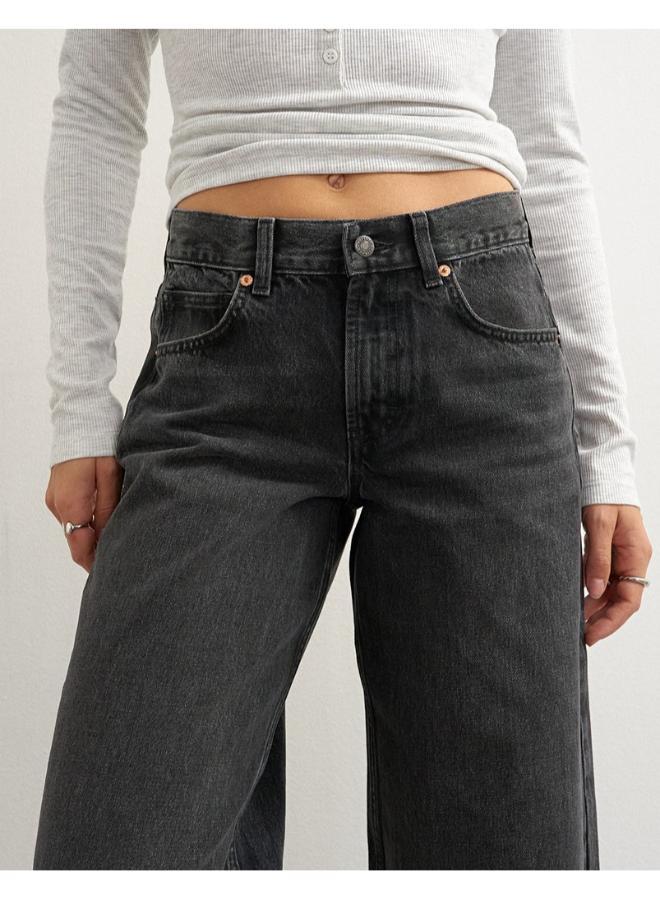 TOPSHOP Low Rise Wide Leg Denim Jeans - Image 4