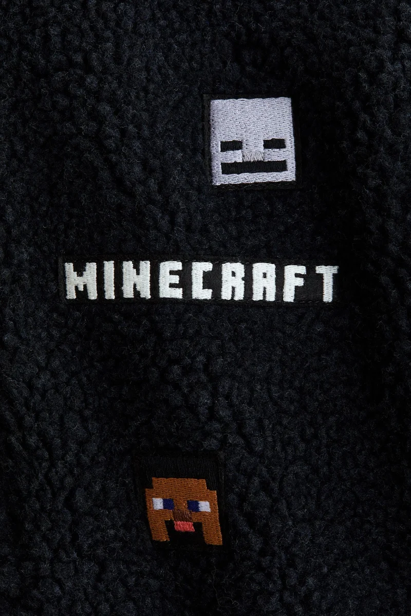 H&M Appliquéd teddy jacket