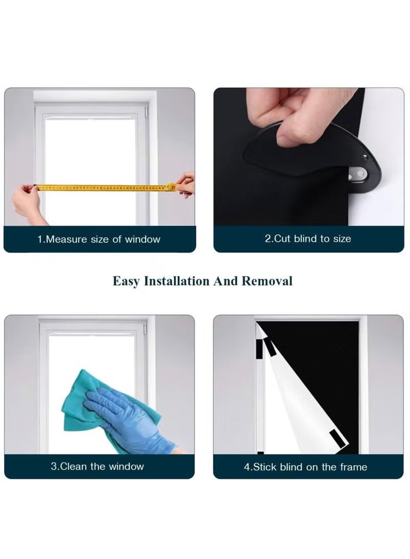 Arabest Portable Blackout Curtains With Self Adhesive Tape For Bedroom Living Room Bathroom And Attic Blackout Curtains Width 145 cm Length 200 cm - Image 5