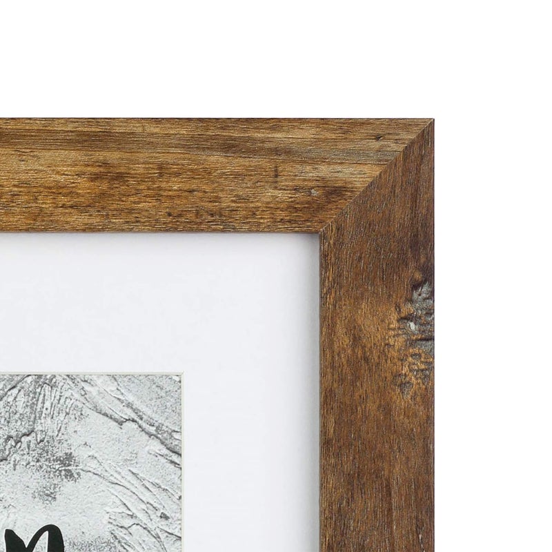 Kennethan 8X10 Picture Frame Rotten Brown  Wooden Frame With White Mat  For Tabletop And Wall Mounting Display For Home  Office Gallery Holiday With Photos  Posters - Image 4