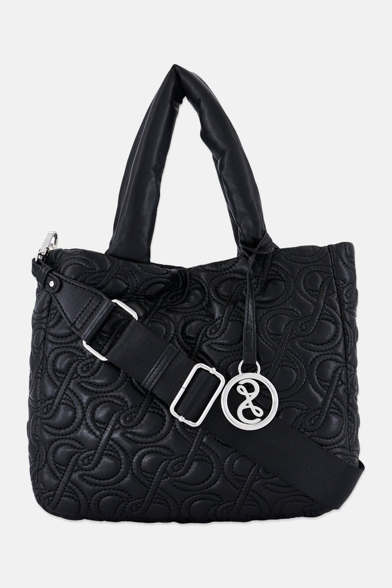 Sam And Libby Women Quilted Tote Bag, Black - Image 1