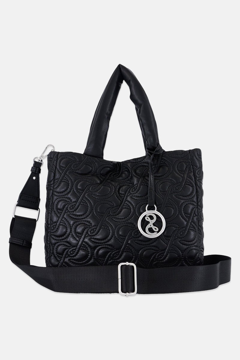 Sam And Libby Women Quilted Tote Bag, Black - Image 2