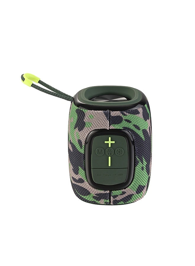 LAWAZIM Waterproof Bluetooth Speaker - 7W Army Green Color With LED Light - Portable Wireless Speaker with Deep Bass, TF/USB/FM/Bluetooth Playback, and USB-C Charging -Ideal for Outdoor and Indoor Use - Image 3