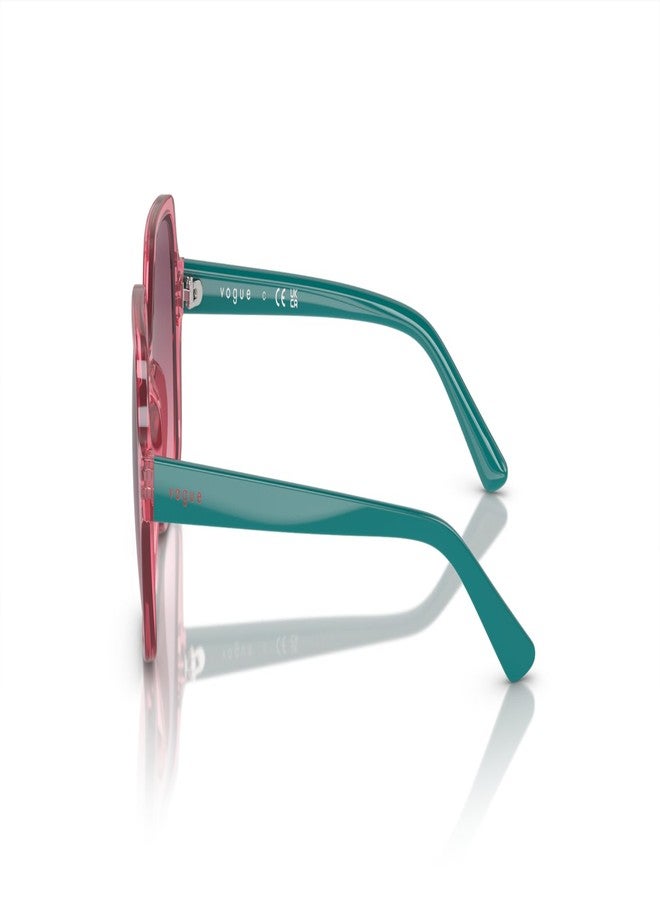 Vogue Eyewear Child Sunglasses Transparent Red Frame, Pink Gradient Lenses, 46MM - Image 2