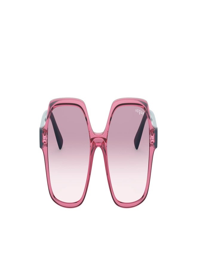 Vogue Eyewear Child Sunglasses Transparent Red Frame, Pink Gradient Lenses, 46MM - Image 3