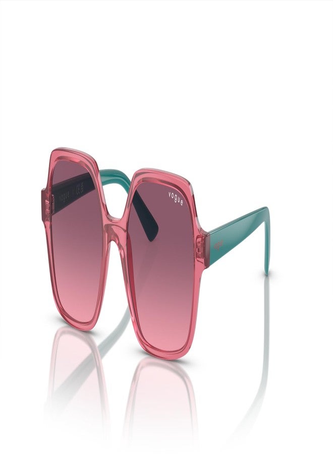 Vogue Eyewear Child Sunglasses Transparent Red Frame, Pink Gradient Lenses, 46MM - Image 1