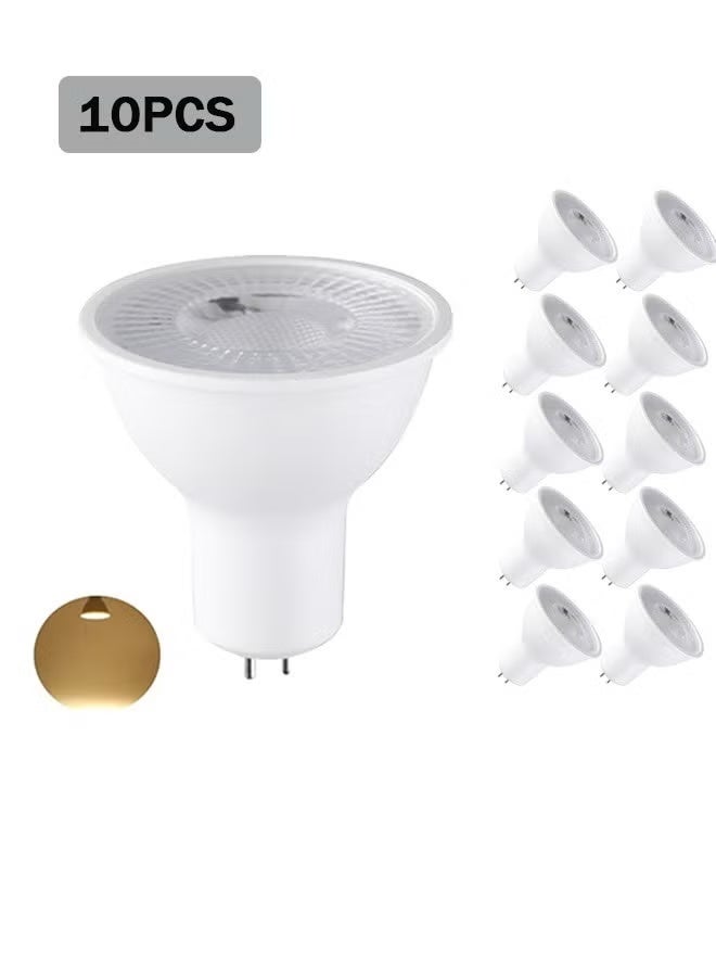عبوة من 10 لمبات LED MR16، قاعدة GU5.3 ثنائية السنون، 7 وات (ما يعادل 70 وات) 3000 كلفن دافئ للإضاءة الكاشفة، والإضاءة الغائرة، وإضاءة التتبع، 240 فولت - Image 1