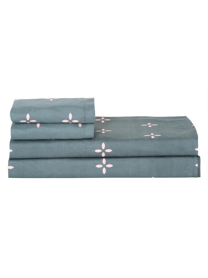 MODEFE Blue Microfiber Supersoft Printed Double Bedsheet with 2 Pillowcovers (90x100 Inch) - Image 4