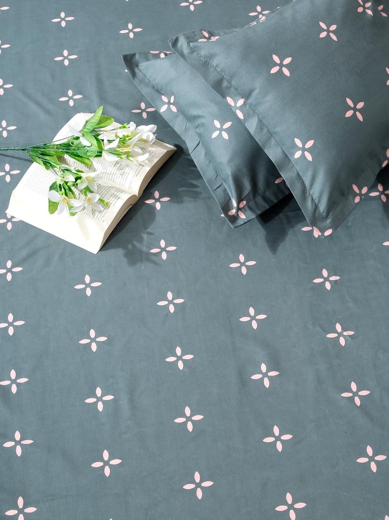 MODEFE Blue Microfiber Supersoft Printed Double Bedsheet with 2 Pillowcovers (90x100 Inch) - Image 5