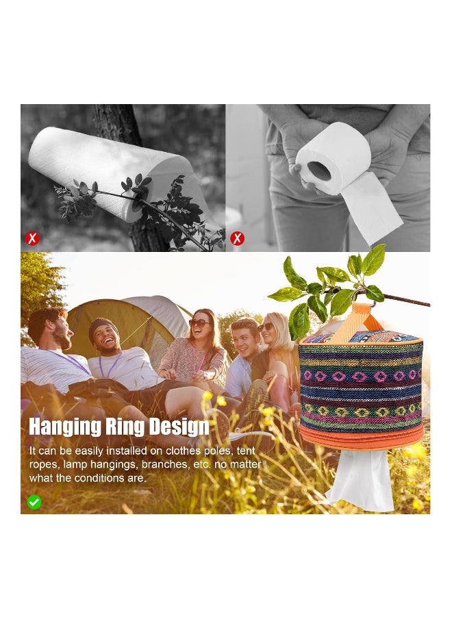 Generic Camping Toilet Paper Holder Outdoor Roll Paper Storage Case Roll Case Paper Holder Toilet Roll Dispenser Holder Storage Bag With Hook For Camping Tent Camping Tent Outdoor Camping Hiking  - Image 3