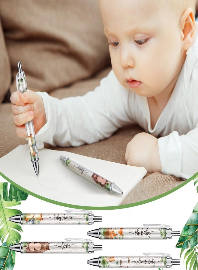 Chuangdi 24 Pcs Woodland Animals Baby Shower Ballpoint Pens Favors Bulk Retractable Ballpoint Pen Black Ink with Gifts for Guests School Supply - Image 4