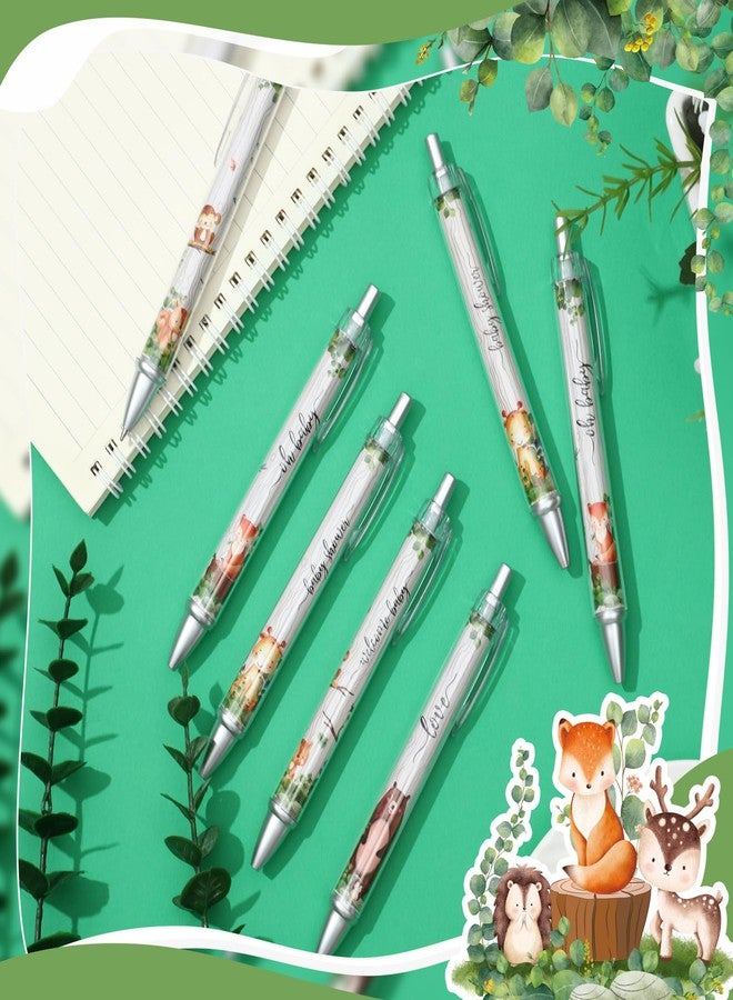 Chuangdi 24 Pcs Woodland Animals Baby Shower Ballpoint Pens Favors Bulk Retractable Ballpoint Pen Black Ink with Gifts for Guests School Supply - Image 3