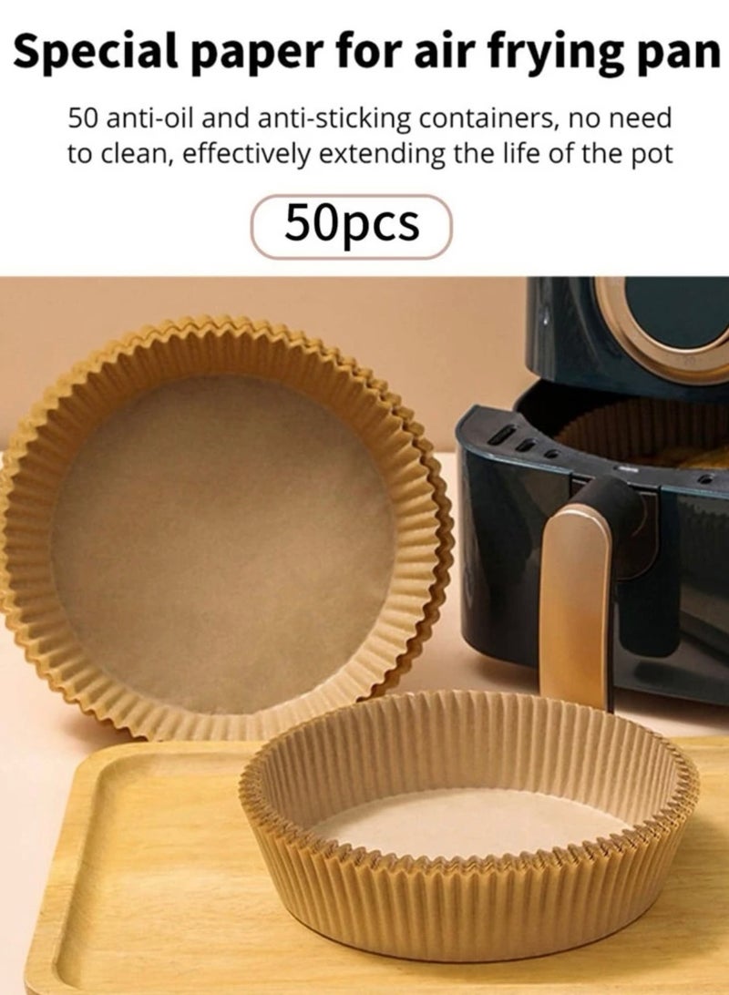 50 بطانات ورقية تستخدم لمرة واحدة في المقلاة الهوائية لون بني 16x4.5 سم - Image 2